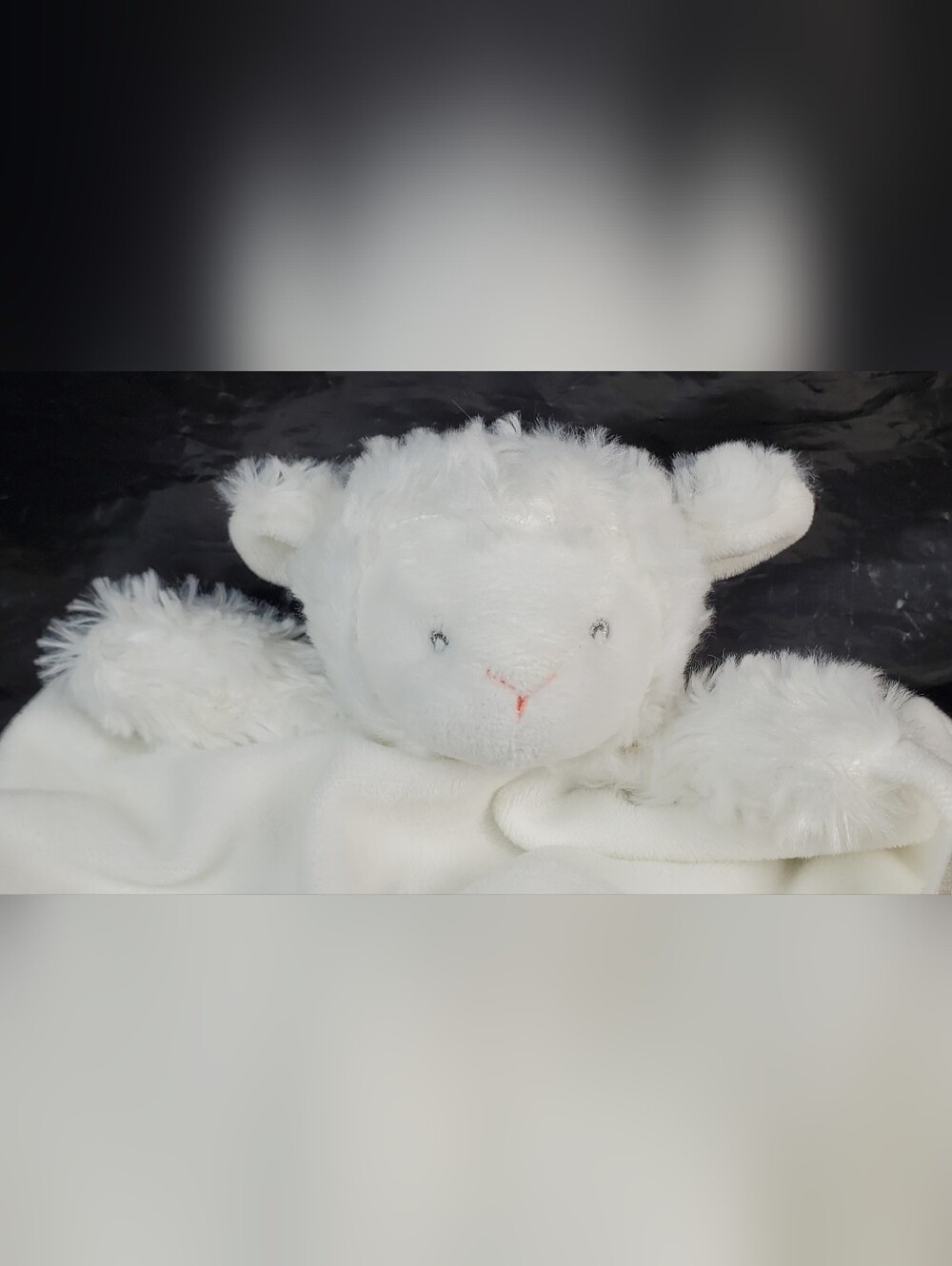 Carters 2018 Lamb Sheep Lovey Security Blanket w/ Pacifier Loop Sewn Eyes - GUC